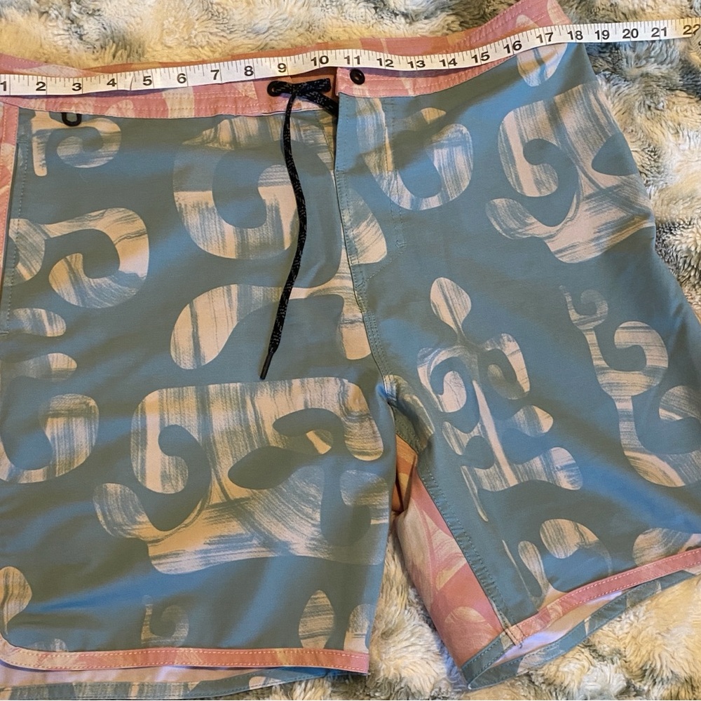 Roark Blue and Pink Patterned Board Shorts